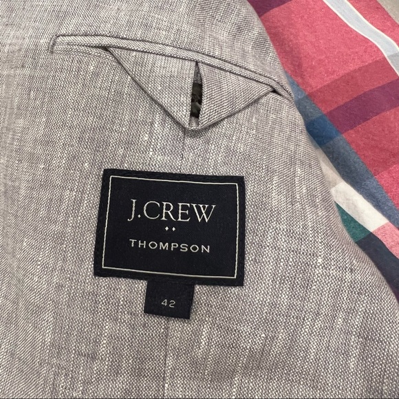 J Crew Thompson Slim 100% Linen Light Gray Blazer Size 42 - Picture 12 of 14